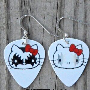 HELLO KITTY - "KISS"- Guitar Pick Earrings